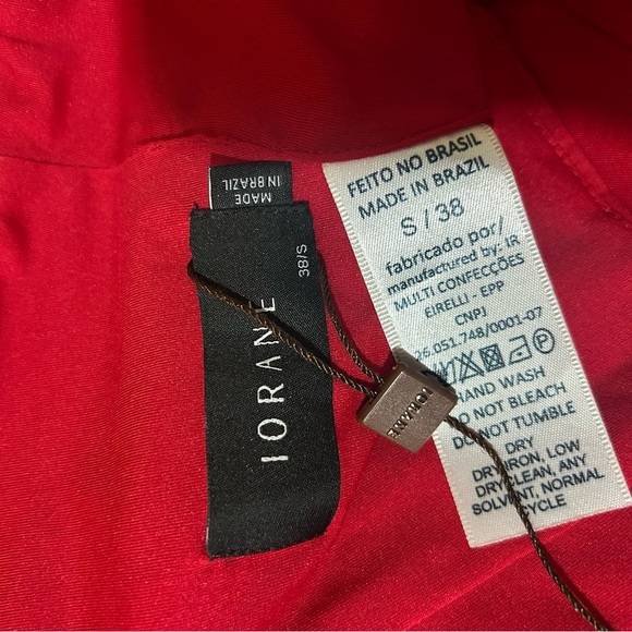 Iorane Top Red Ruffles Crop Flutter Sleeve Coquette Resort Vacation Blouse - Picture 5 of 11